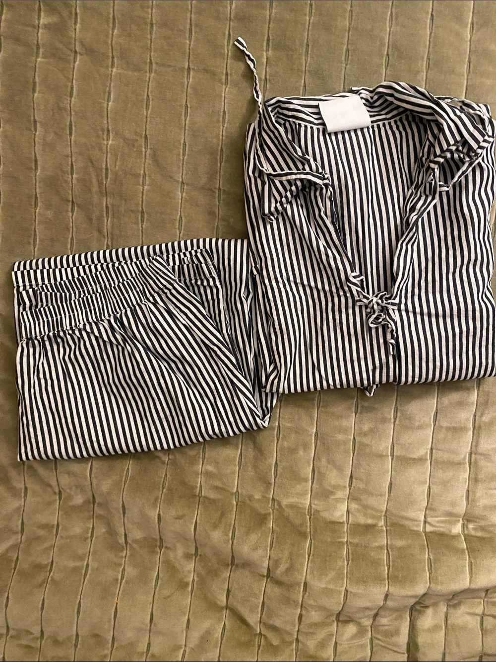Sleeper Black and White Striped PJ set